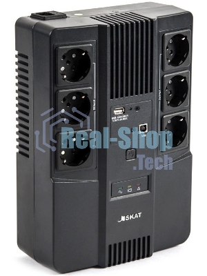 Источник бесперебойного питания Бастион SKAT-UPS 600 AI 220В 360Вт 1АКБ 7А·ч внутр. меандр. стаб-ция напр-я. 6 выходов (8998)