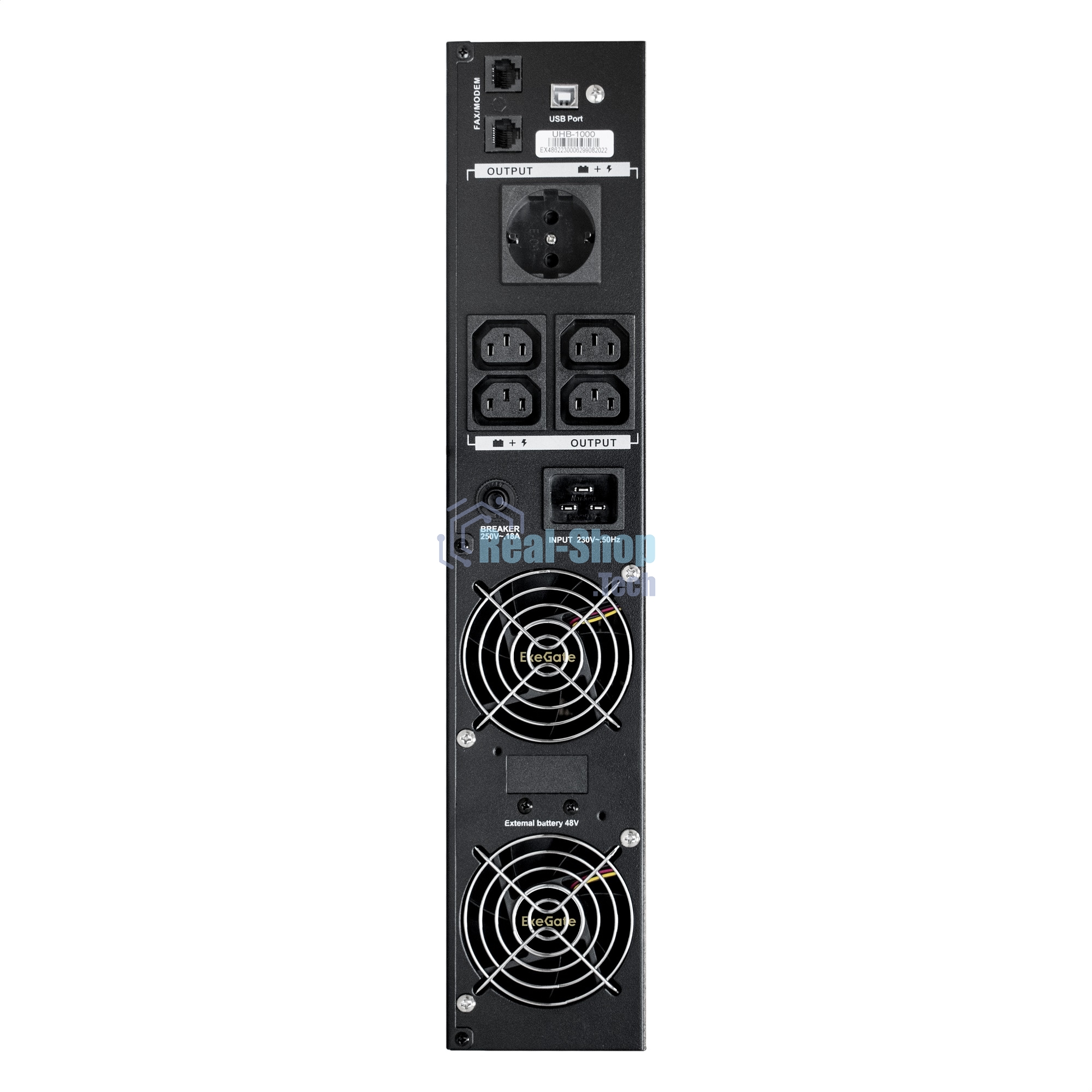 Источник бесперебойного питания Pure Sine Wave ExeGate SinePower UHB-1000.LCD.AVR.1SH.4C13.RJ.USB.2U 1000VA/800W, LCD, AVR, 1*Schuko+4*C13, RJ45/11, USB, Rackmount 2U/Tower, металлический корпус, черный