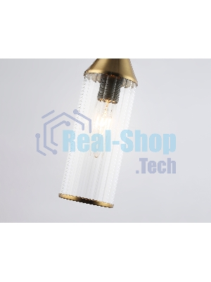 Настенный светильник Ambrella light LH55260 BK/BS/CL черный/латунь/прозрачный E14 max 40W 140*80*310