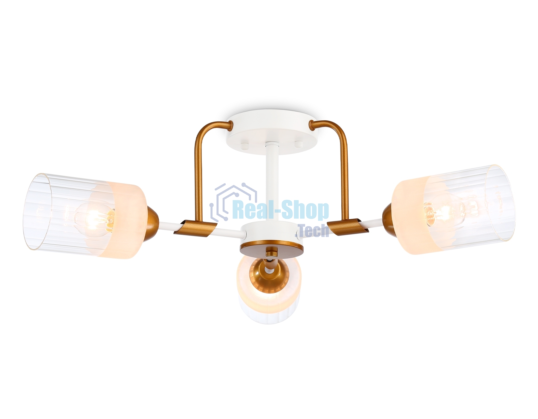 Светильник Ambrella light TR303321/3 WH/GD/CL/FR белый/золото/прозрачный/белый матовый E27*3 max 60W D620*210