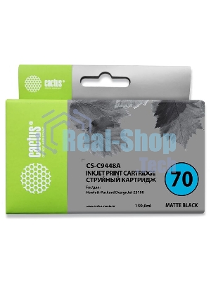 Картридж струйный Cactus CS-C9448A черный матовый для №70 HP Designjet Z3100 (130мл)