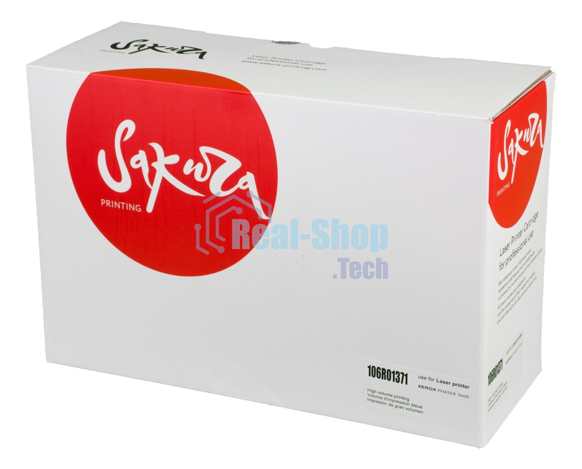 Картридж лазерный Sakura 106R01371 для Xerox Phaser 3600, черный, 14 000 к.