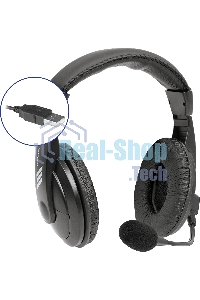 Гарнитура проводная Defender Gryphon 750U USB, черный, 1.8м кабель