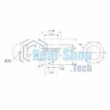 Выключатель-кнопка металл Rexant 250V 2А (2с) (ON)-OFF Ø16.2 зеленая