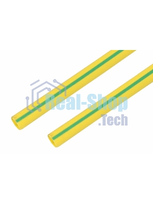 Термоусаживаемая трубка Rexant 40,0/20,0 мм, желто-зеленая, упаковка 10 шт. по 1 м
