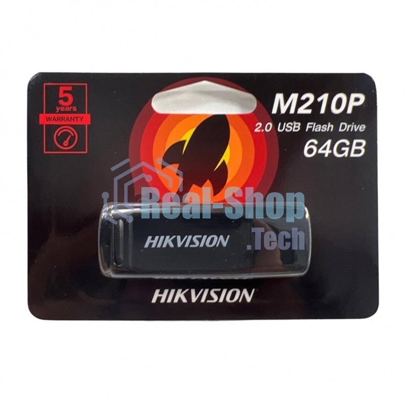 Флешка USB Hikvision M210P (HS-USB-M210P/64G), 64Gb, USB 2.0, R/W 30/15, черный