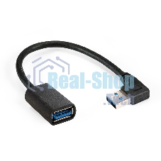 Удлинитель USB 3.0 ExeGate EX-CC-USB3-AMAF-0.15L (Am/Af, угловой 90-градусный коннектор (горизонтальный левый), 0,15м)