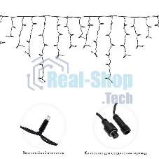 Гирлянда светодиодная Neon-night Бахрома (Айсикл), 4,0х0,6м, 128 LED теплый белый, черный каучук 2,3мм, IP67, эффект мерцания, 230В (нужен шнур питания 315-000)
