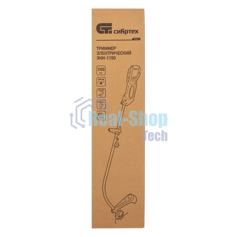 Триммер электрический Сибртех ЭКИ-1100, 1100 Вт, 350 мм, разборная штанга,катушка