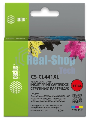 Картридж струйный Cactus CS-CL441XL многоцветный (18мл) для Canon Pixma GM2040/4040/GM2140/2240
