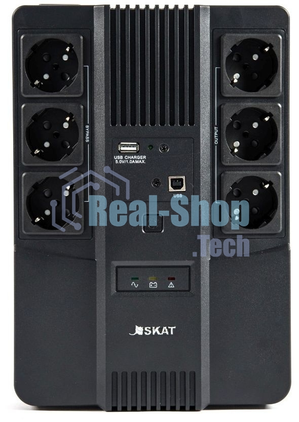 Источник бесперебойного питания Бастион SKAT-UPS 600 AI 220В 360Вт 1АКБ 7А·ч внутр. меандр. стаб-ция напр-я. 6 выходов (8998)