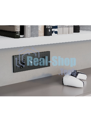 Комплект механизма розетки TV оконечной + SAT 5-862MHz 3.5dB/950-2150MHz 3.5dB ALFA Графит мягкое касание QUANT (AP9133, VM217) MA913310