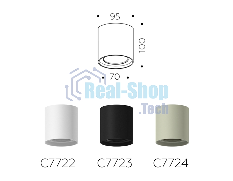 Корпус светильника C7723 SBK черный песок D95*H100mm MR16 GU5.3