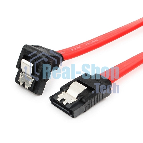 Кабель интерфейсный SATA Cablexpert CC-SATAM-DATA90-0.8M, 80 см, угловой разъем, 7pin/7pin, защелка, пакет