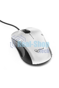 Мышь проводная Gembird MOP-100-S серебристый, 1000 dpi, USB, кнопки - 3