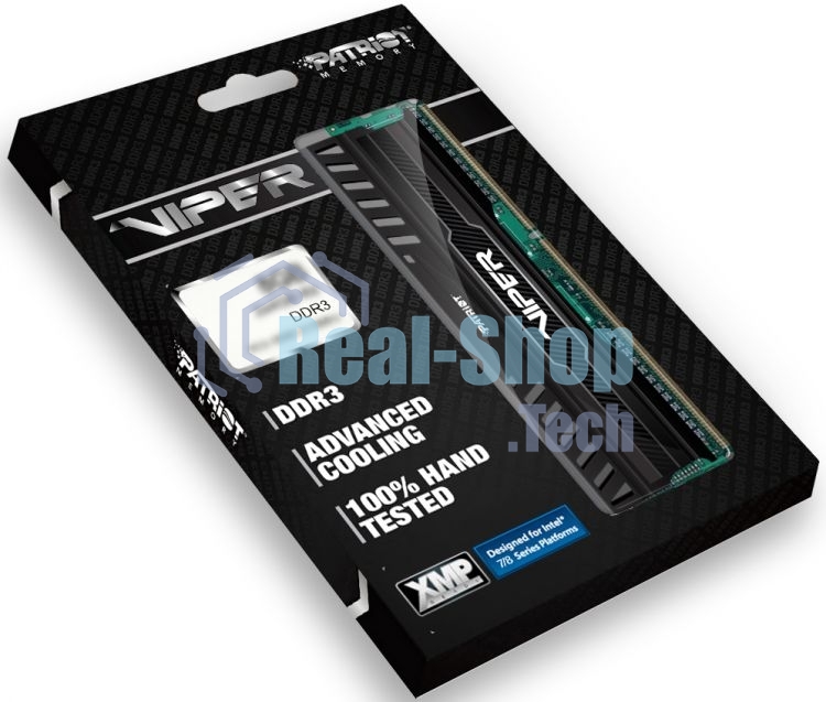 Оперативная память Patriot Viper 3, DDR3, 8GB (1x8 GB), 1600 MHz, CL10, DIMM, радиатор, черный