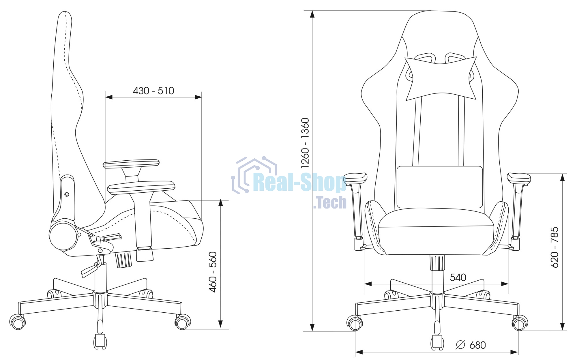 Кресло игровое Knight ARMOR черный, ромбик, эко.кожа, с подголовником, крестовина металл