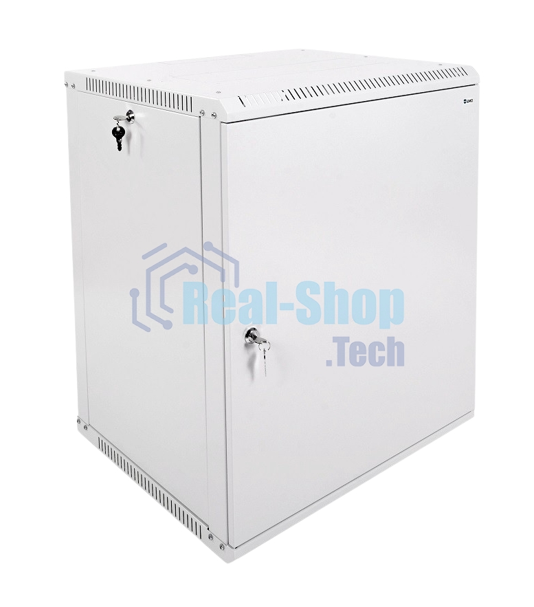 Шкаф настенный ЦМО ШРН-Э-12.500.1 12U 600x520 мм пер. дв. стал. лист несъемные бок. пан. серый