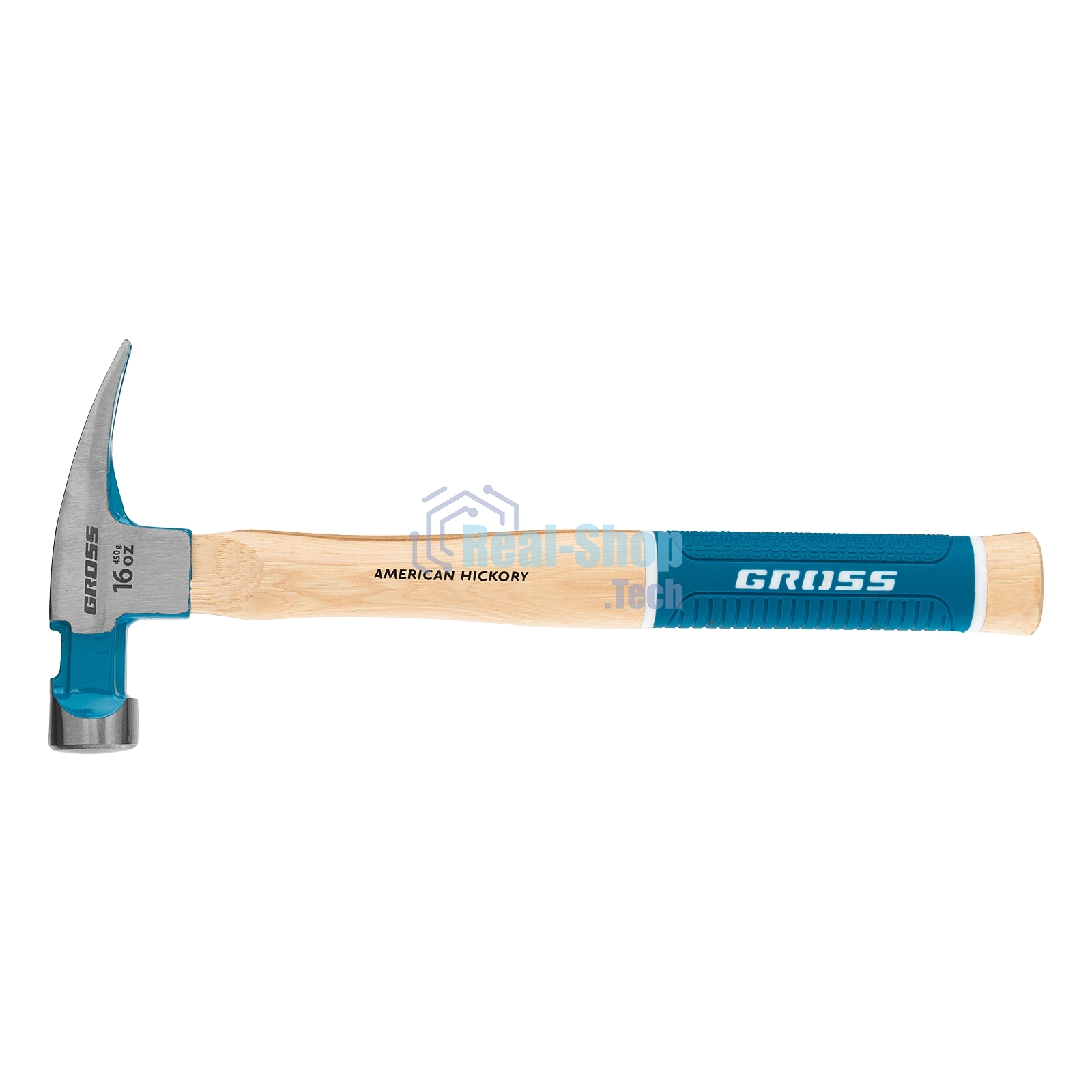 Молоток-гвоздодер Gross 10418 American hickory 450г, угол 75, магнит, обрезиненная рукоятка