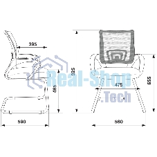 Кресло компьютерное Бюрократ CH-695N-AV/B/TW-11 на полозьях черный TW-01, сиденье черный TW-11