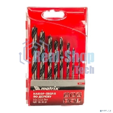 Набор сверл Matrix по дереву,3-4-5-6-7-8-9-10 мм, 8шт., шестигран. хвостовик, пластиковый кейс