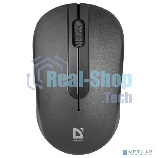 Мышь беспроводная Defender Hit MM-495 черный, 1600 dpi, радиоканал, USB, кнопки - 3