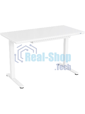 Стол для компьютера Cactus с электроподъемником, столешница стекло белый каркас белый (CS-EGD-WWT)