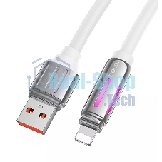Кабель USB HOCO U136 Prize, USB - Lightning, 2.4А, 1.2м, белый