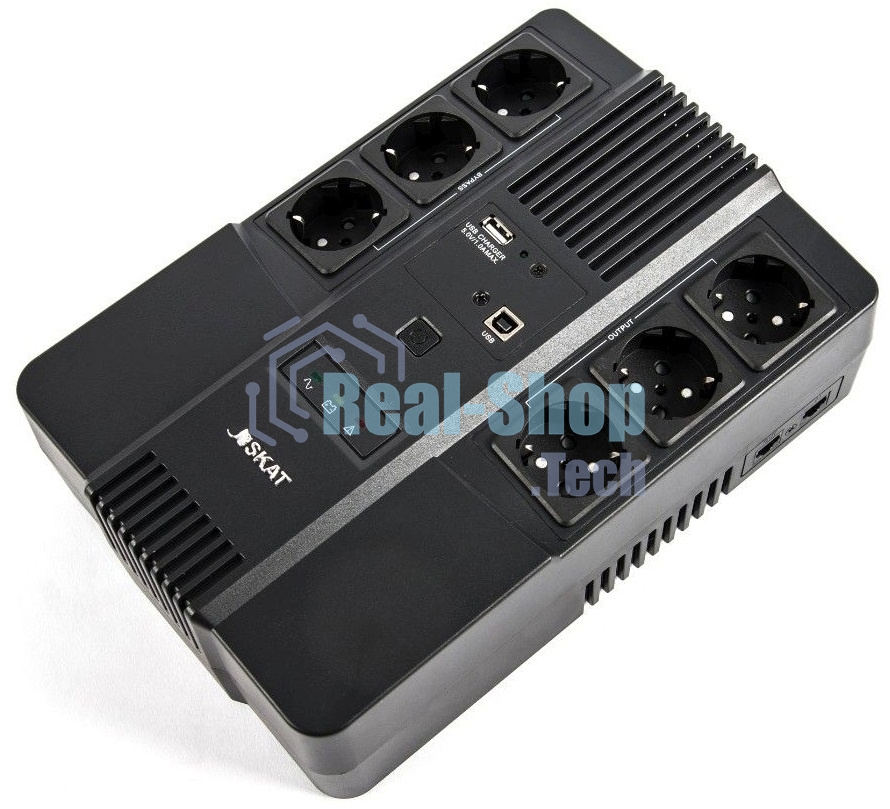 Источник бесперебойного питания Бастион SKAT-UPS 600 AI 220В 360Вт 1АКБ 7А·ч внутр. меандр. стаб-ция напр-я. 6 выходов (8998)