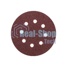 Диск абразивный Kranz на ворсовой основе, на липучке, перфорированный, P80, 125мм, 10 шт.