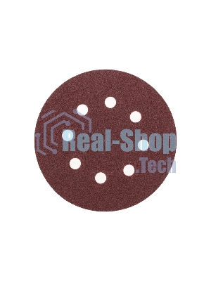 Диск абразивный Kranz на ворсовой основе, на липучке, перфорированный, P80, 125мм, 10 шт.