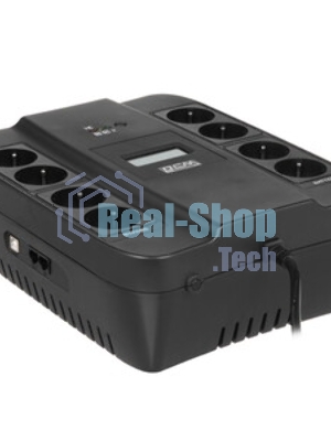 Источник бесперебойного питания Powercom Back-UPS SPIDER, Line-Interactive, LCD, AVR, 1100VA/605W, Schuko, USB, черный (1452054)