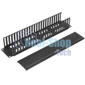 Кабельный организатор с пластиковыми кольцами Hyperline CM-2U-PL-DBL, двухсторонний, 19