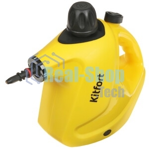 Пароочиститель ручной KITFORT KT-9138-3 черно-желтый, 1050 Вт