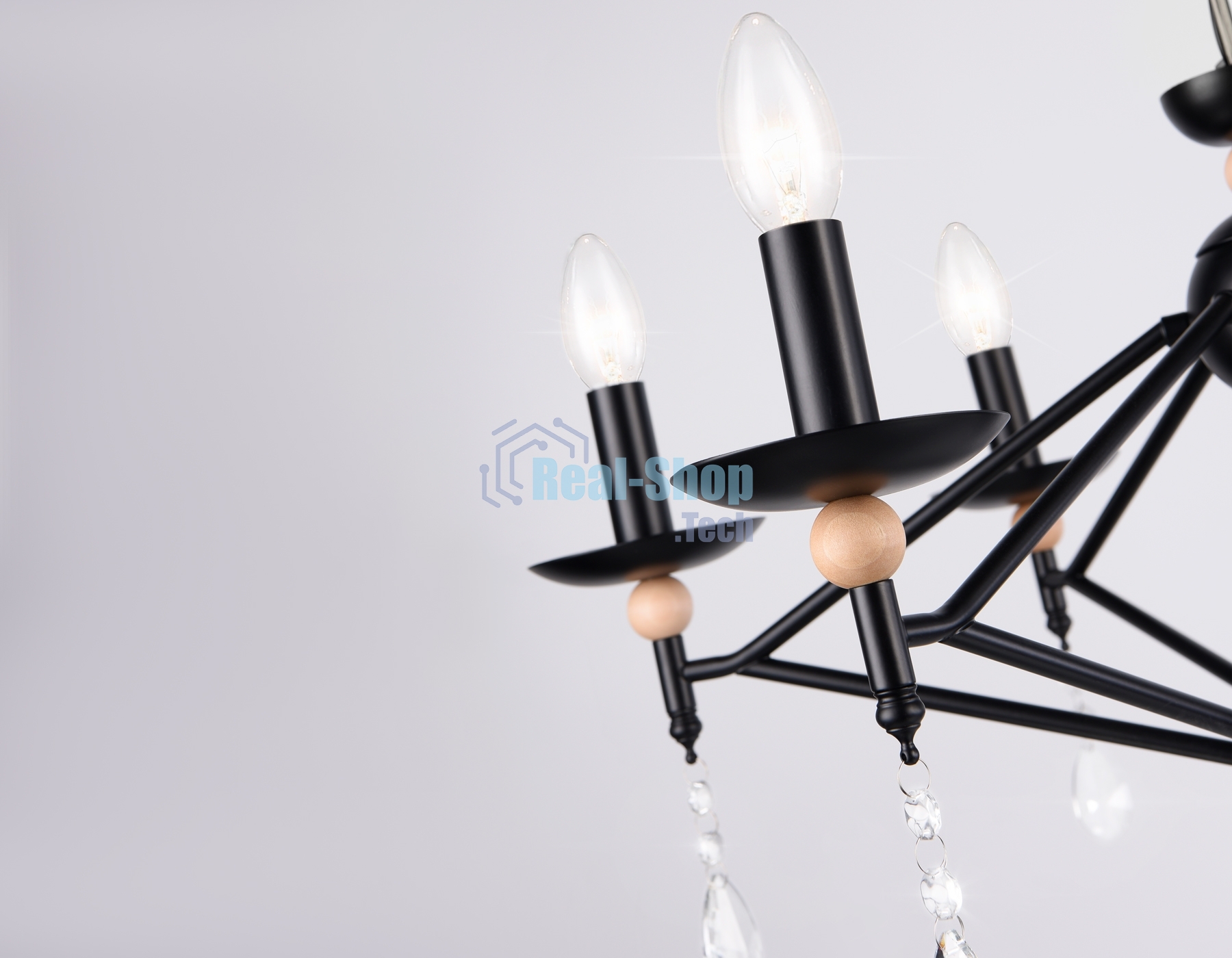 Светильник Ambrella light TR9597/6 BK черный E14/6 max 40W D660*880