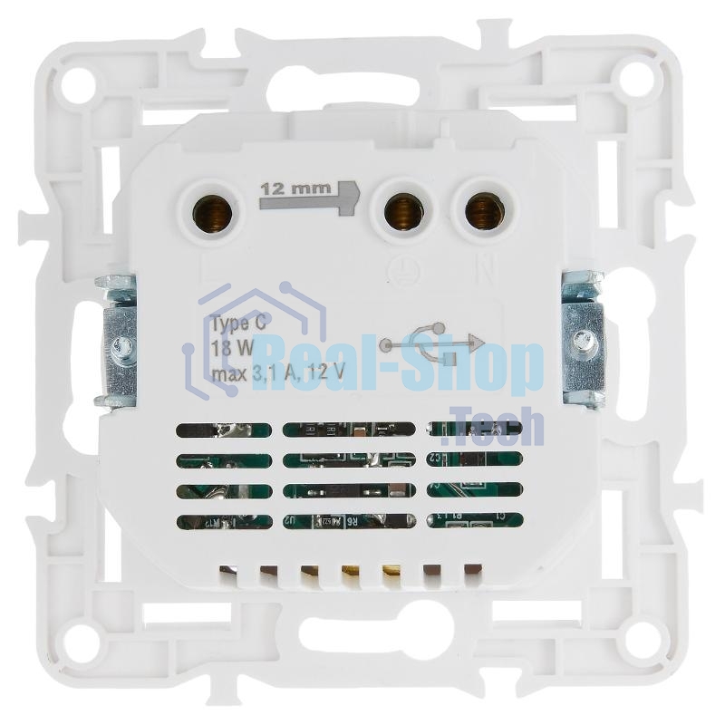 SKANDY Розетка с заземлением с защитными шторками 16А с USB C 18Вт SK-R17W арктический белый  | SK-R14-16-U14-018-K01 | IEK
