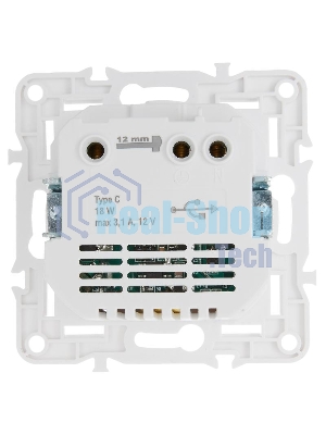 SKANDY Розетка с заземлением с защитными шторками 16А с USB C 18Вт SK-R17W арктический белый  | SK-R14-16-U14-018-K01 | IEK