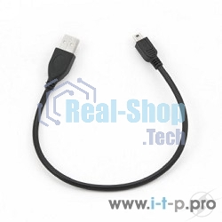 Кабель Gembird CCP-USB2-AM5P-1 USB 2.0 кабель PRO для соед. 0,3м AM/miniBM позол.конт., черный