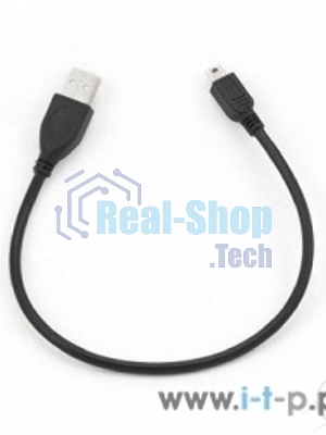 Кабель Gembird USB 2.0 PRO для соед. 0,3м AM/miniBM позол.конт., черный