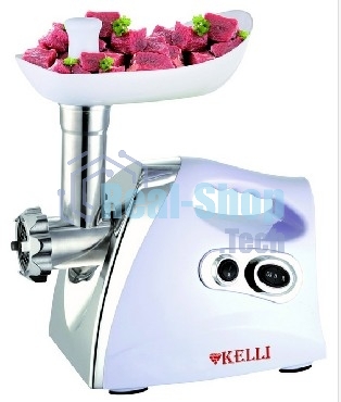 Мясорубка электрическая Kelli KL-5004 белый, 2600 Вт, 2 кг/мин, реверс, защита от перегрузки, насадки - 5