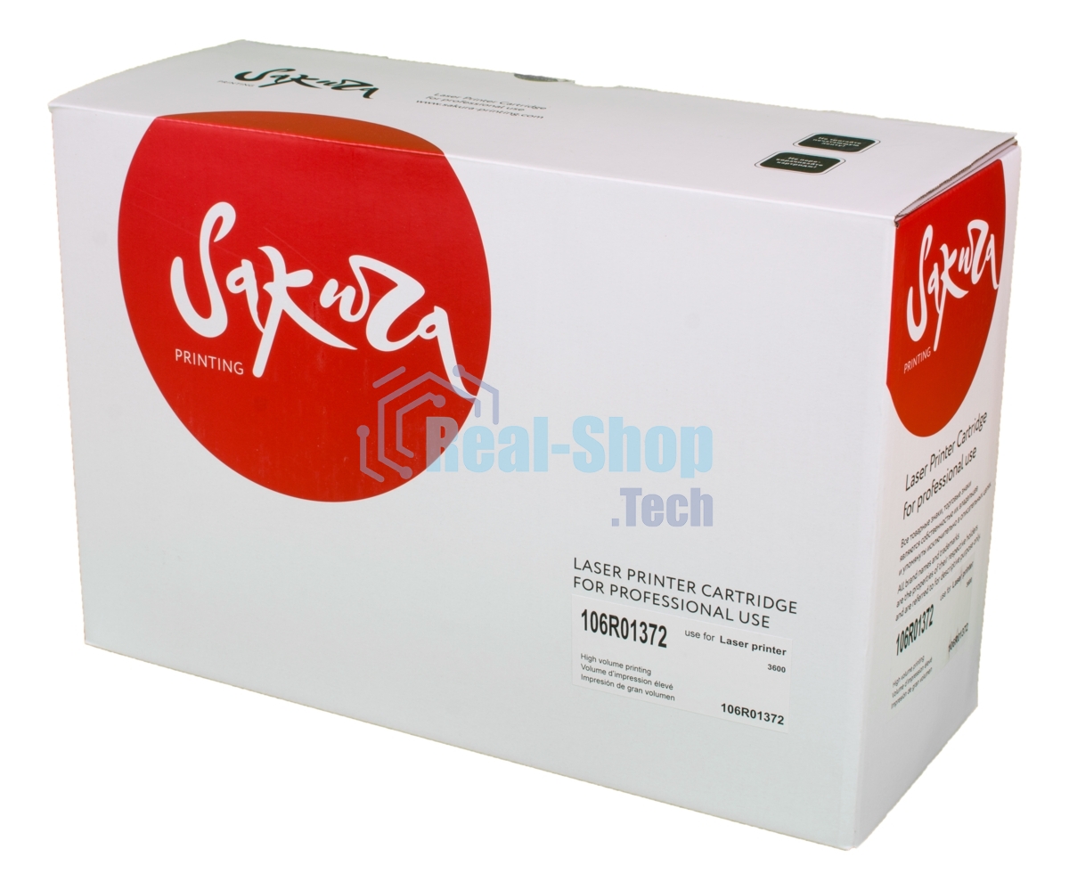 Картридж лазерный Sakura 106R01372 для Xerox Phaser 3600 , черный, 20 000 к.