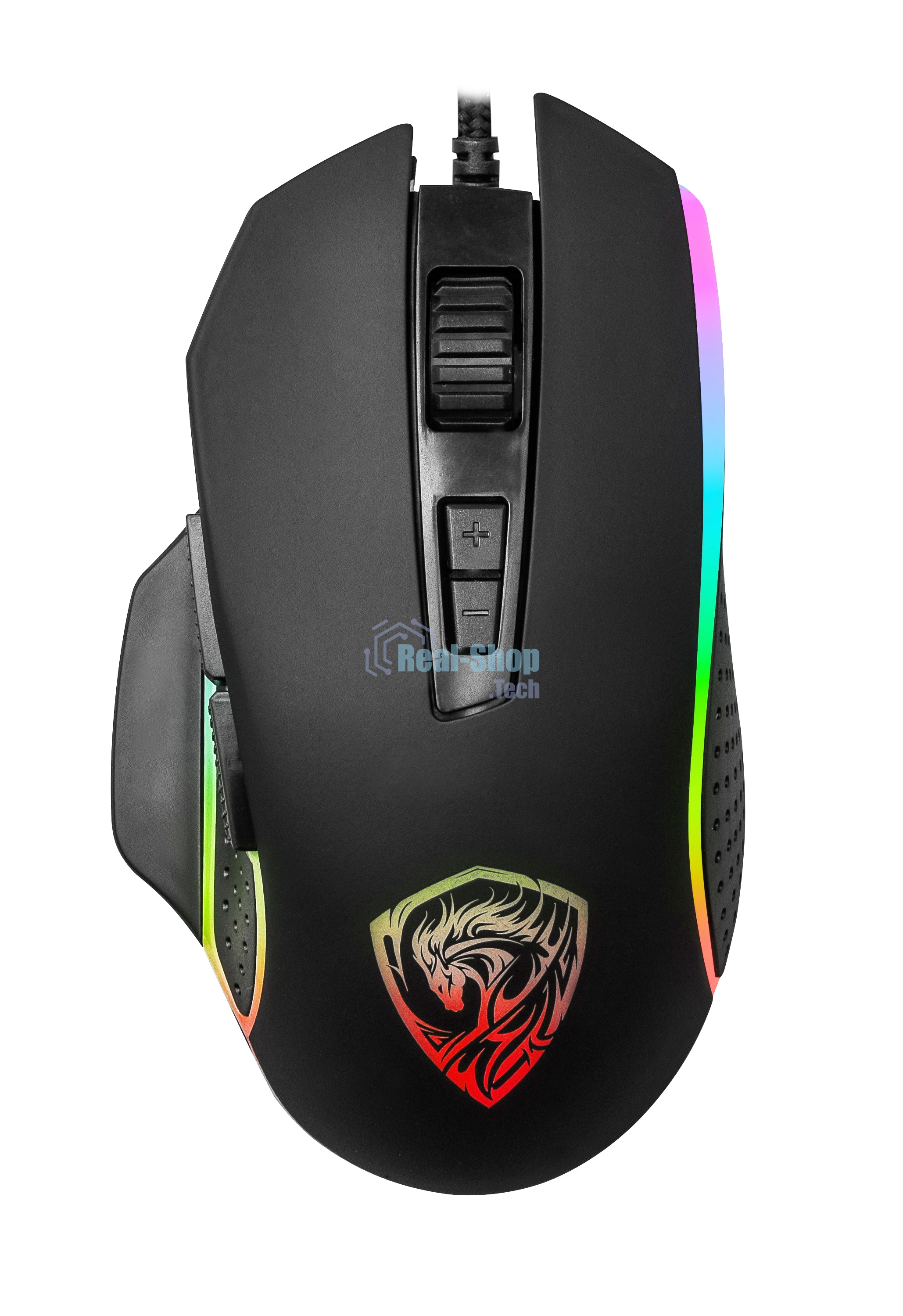 Мышь проводная Qumo Pantheon M50 черный, 3200 dpi, USB, кнопки - 7