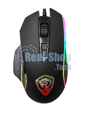 Мышь проводная Qumo Pantheon M50 черный, 3200 dpi, USB, кнопки - 7