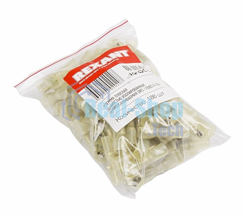 Клемма плоская Rexant полностью изолированная термоусаживаемая гнездо 6.6 мм 4-6 мм² (РПи-м-т 6.0-(6.3) желтый