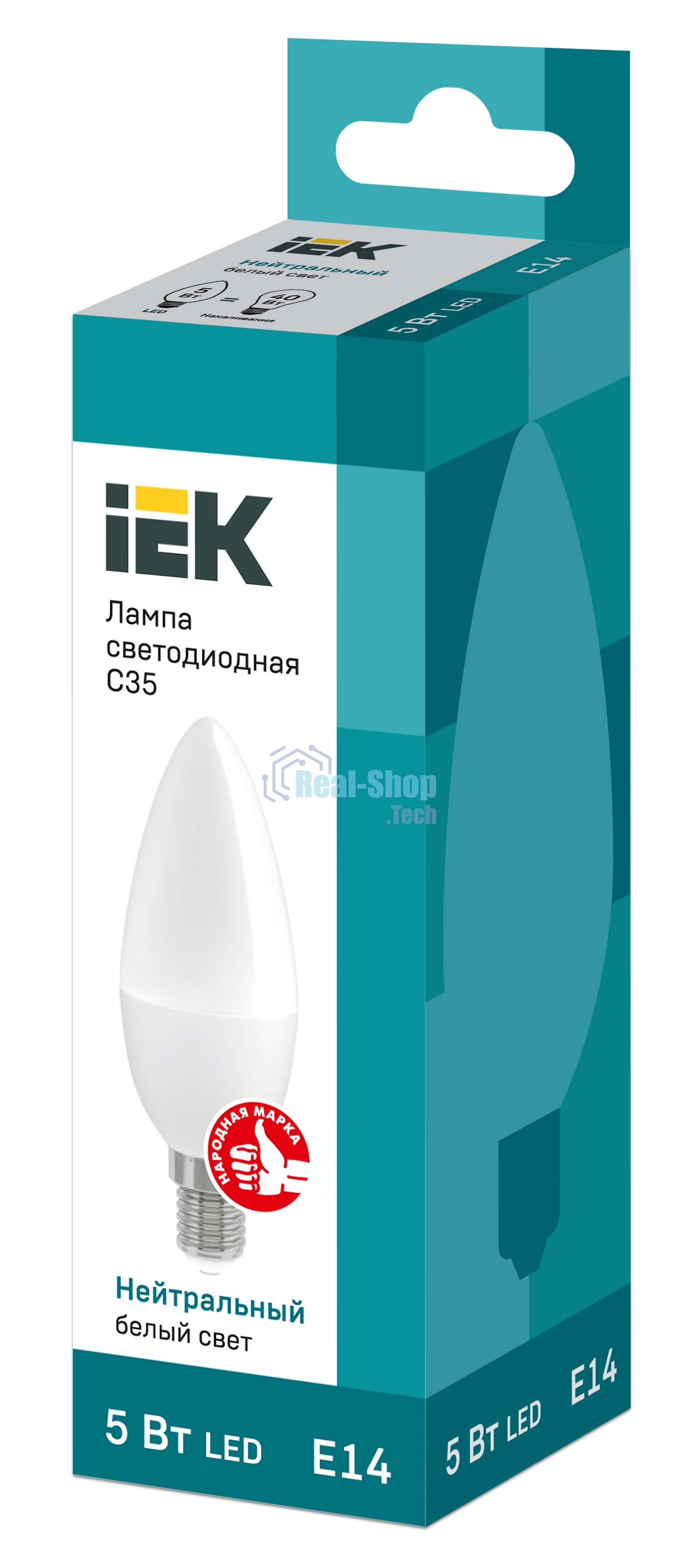 Лампа cветодиодная Iek LLE-C35-5-230-40-E14 ECO C35 свеча 5Вт 230В 4000К E14