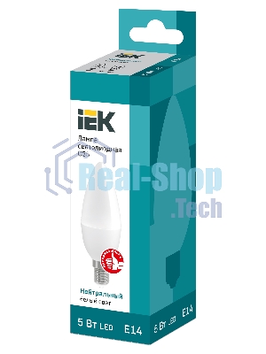 Лампа cветодиодная IEK LLE-C35-5-230-40-E14 ECO C35 свеча 5Вт 230В 4000К E14