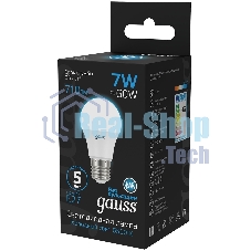 Лампа светодиодная Gauss 102502307 7Вт цок.: E27 груша 220B 6500K св. свеч. бел. хол. (упак.: 10 шт)