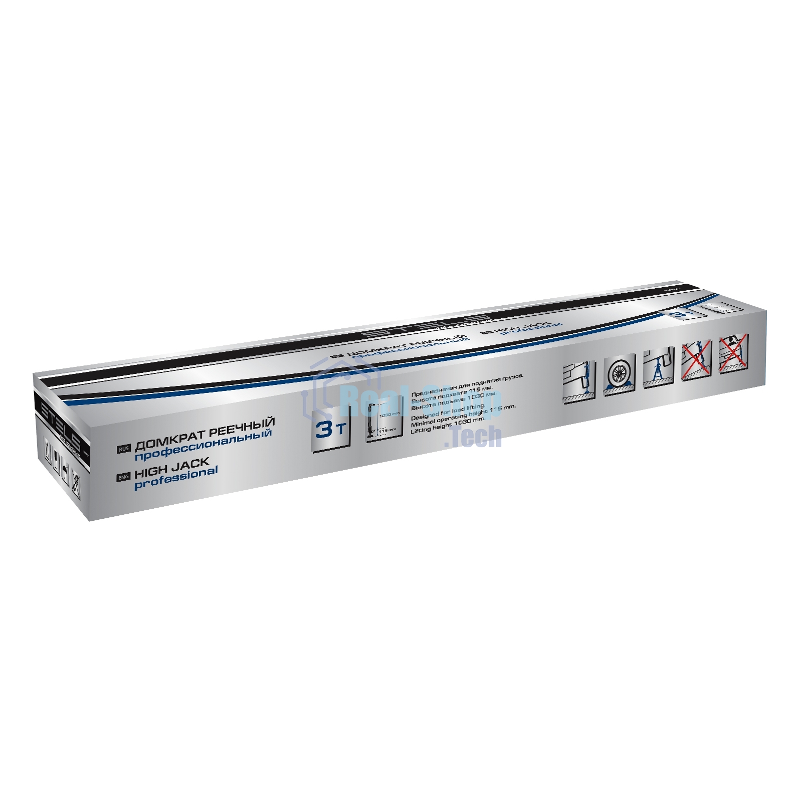 Домкрат реечный профессиональный Stels 3т, 115-1030 мм, High Jack