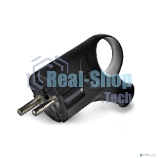 Вилка электрич. с заземл. угл. с ушком черный 16А 250В (еврослот) UNIVersal А0112