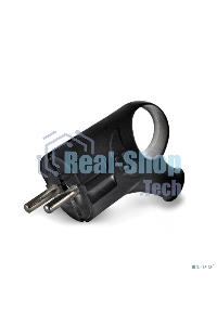 Вилка электрич. с заземл. угл. с ушком черный 16А 250В (еврослот) UNIVersal А0112